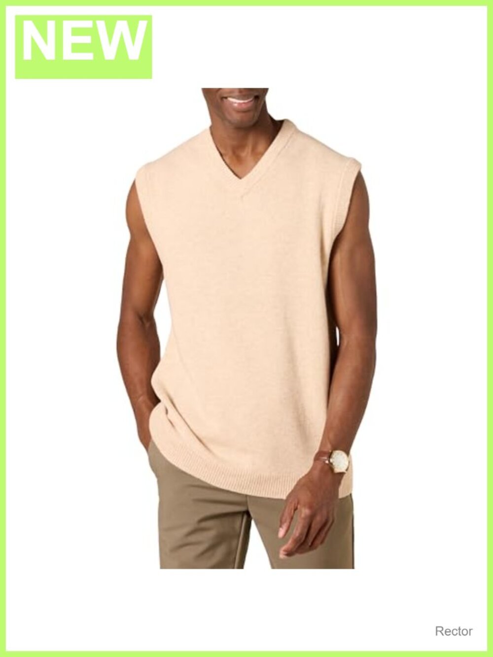 Lambs Wool Sweater Vest Ribbed Trim Crew Neck Sleeveless Layer